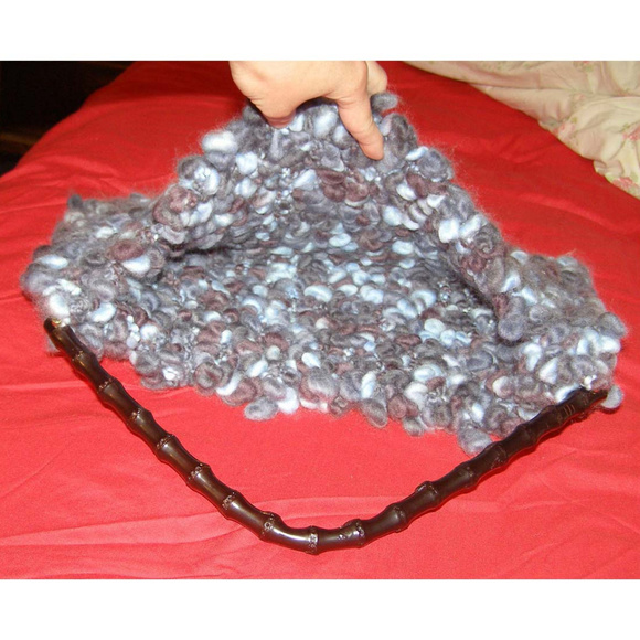 One of a kind NEW knit envelope bag/clutch blue - Picture 5 of 8